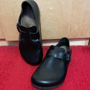 Rare Authentic Birkenstock LONDON black leather clogs Men 8US Women 10US